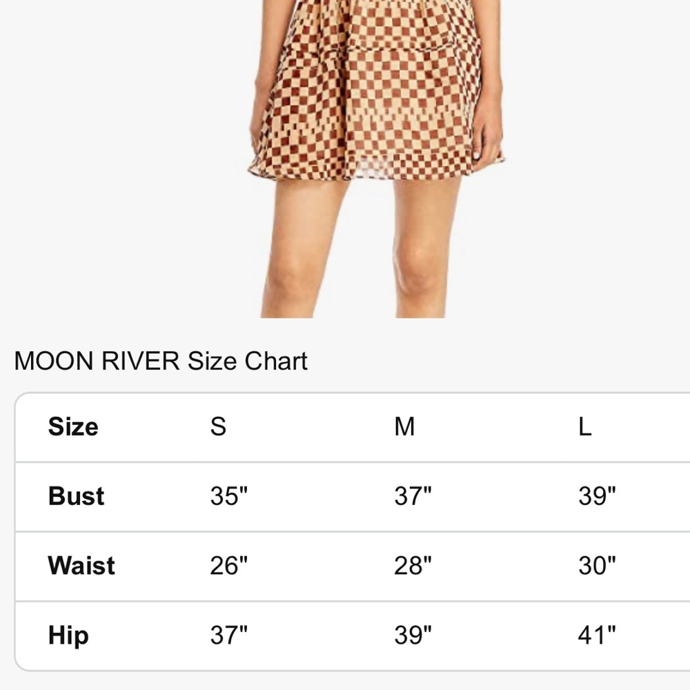 Moon River Tan and Brown Checkered Dress - Picture 4 of 16